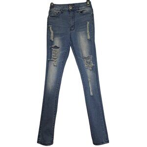 Y2K Redfox Distressed Ripped Edgy Grunge Streetwear Retro 90s Jeans Size 5